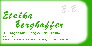 etelka berghoffer business card